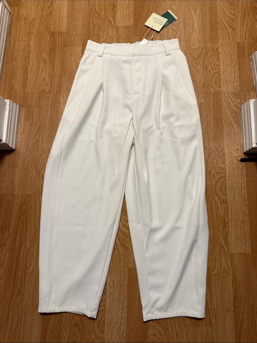 HALARA White Wide-Leg High-Waist Trousers